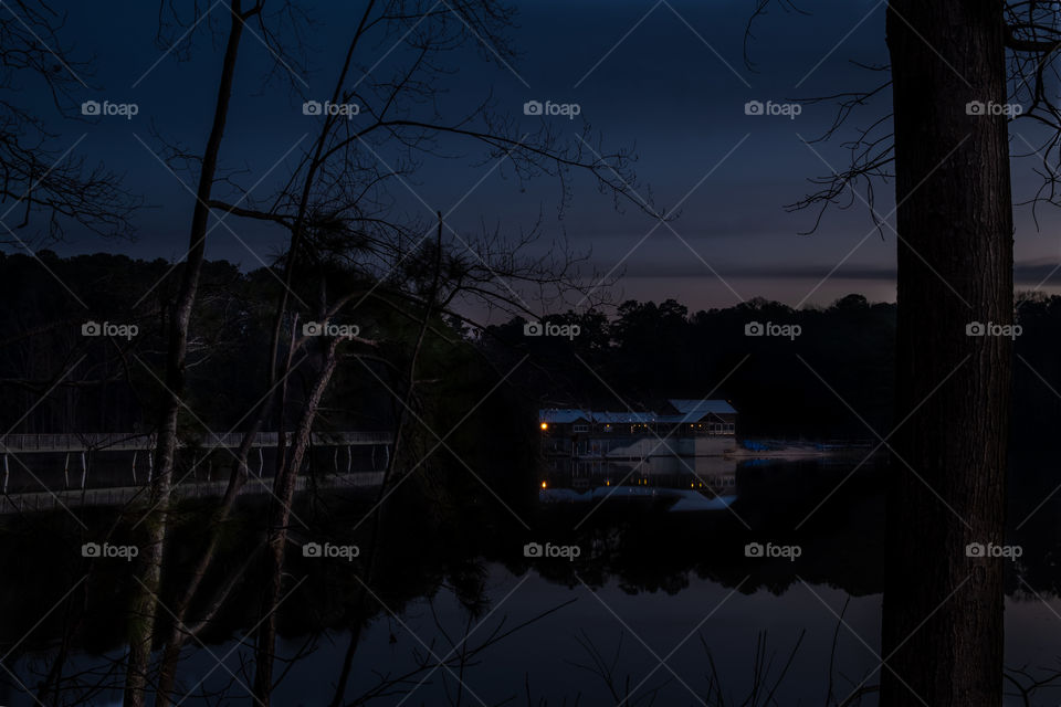 Where the moonlight meets dawn’s twilight. Lake Johnson Park, Raleigh, NC. 