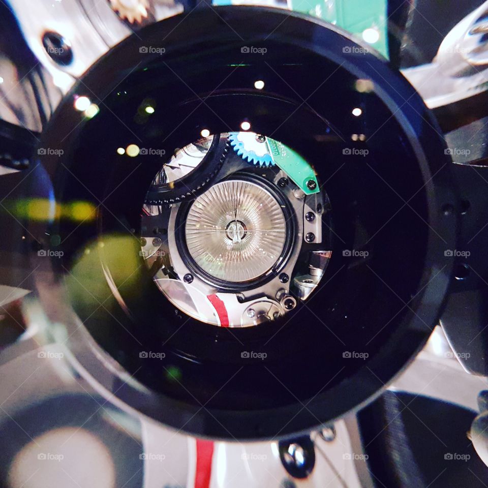 The insides of a VL moving light.