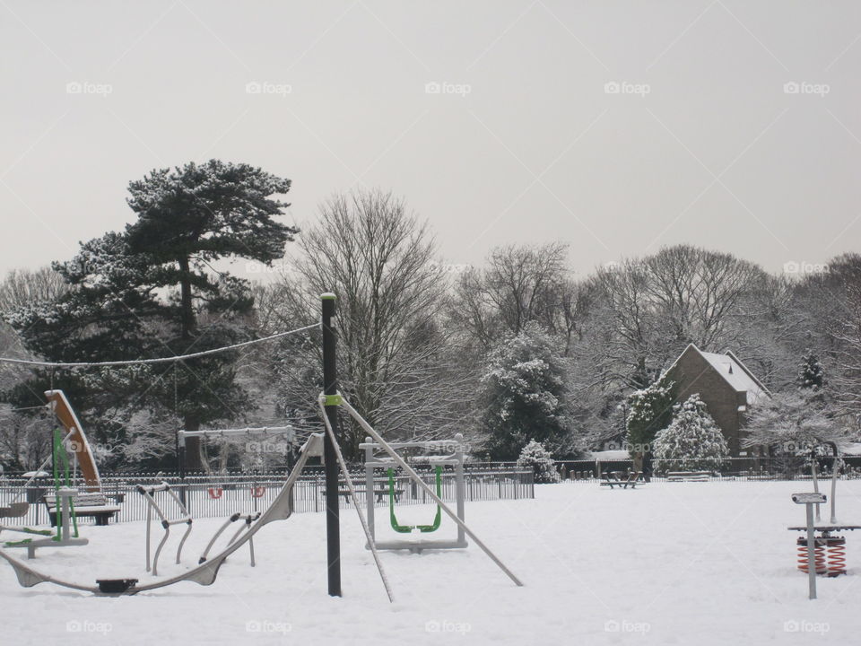 playground in the snow
