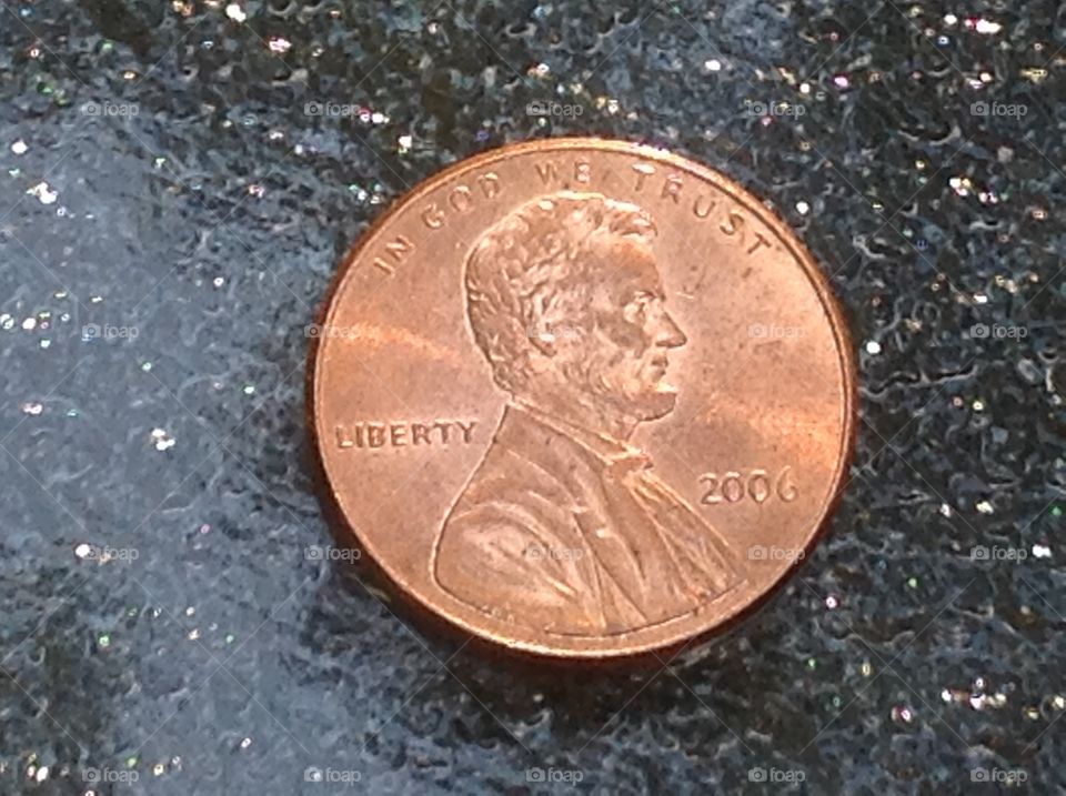 A close up of a Penny.