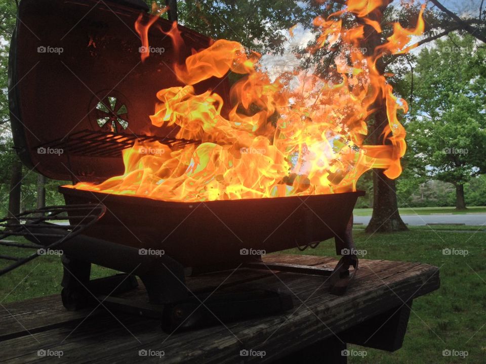 Grill fire