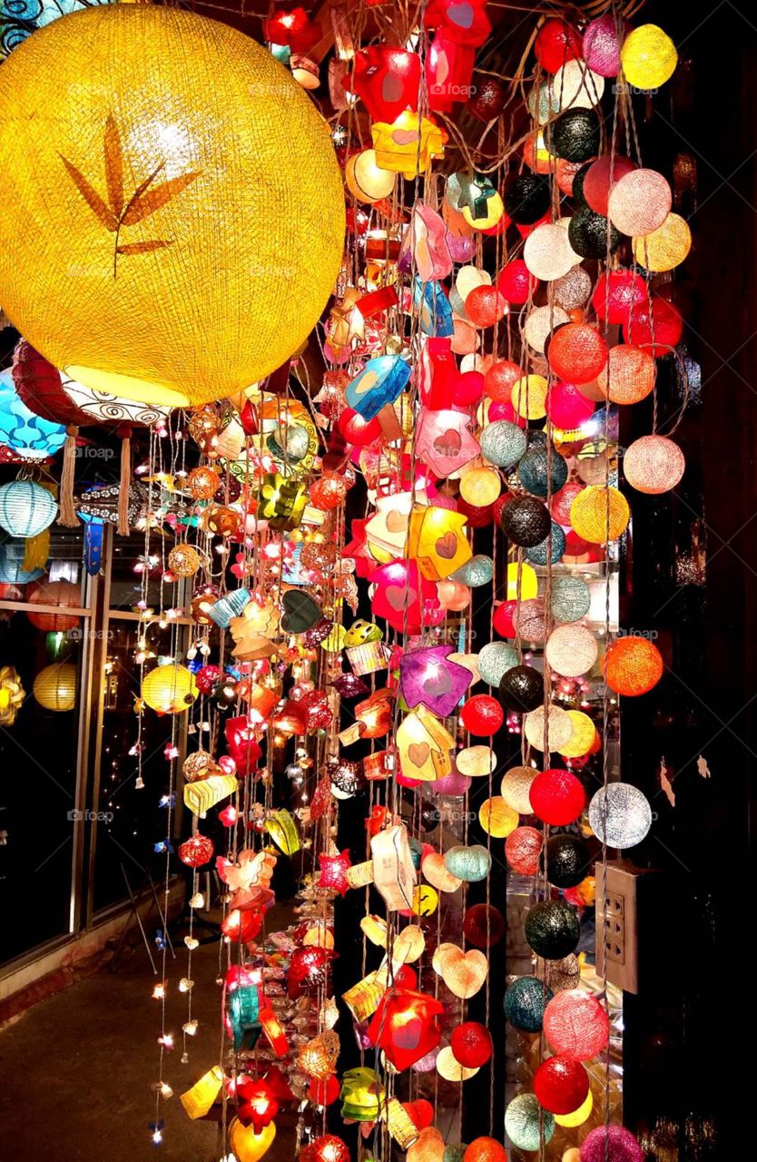 Colorful Lights in JJ Market, Thailand.
