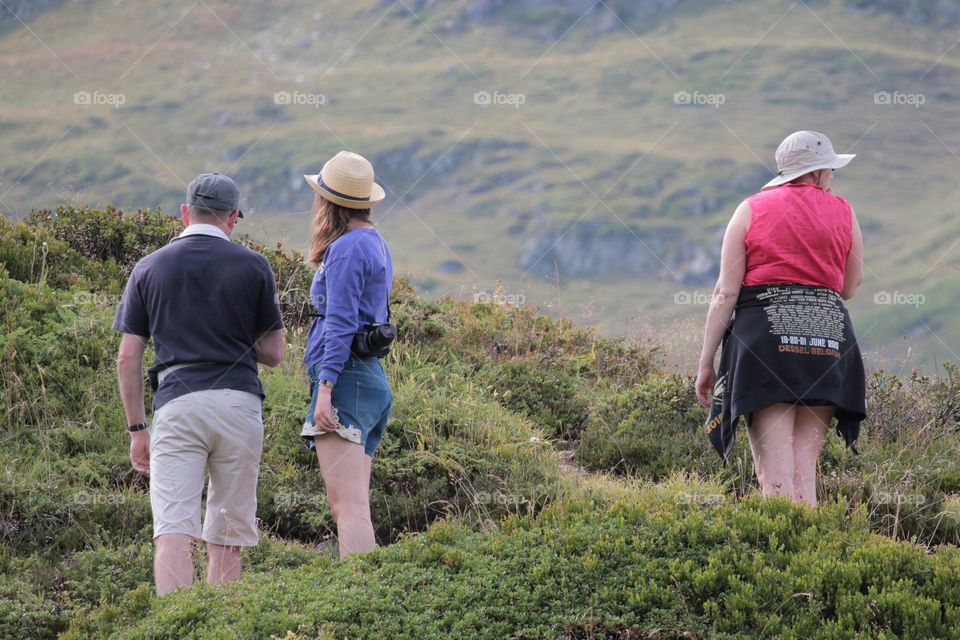 Tourists. Tourists in the swiss Alps