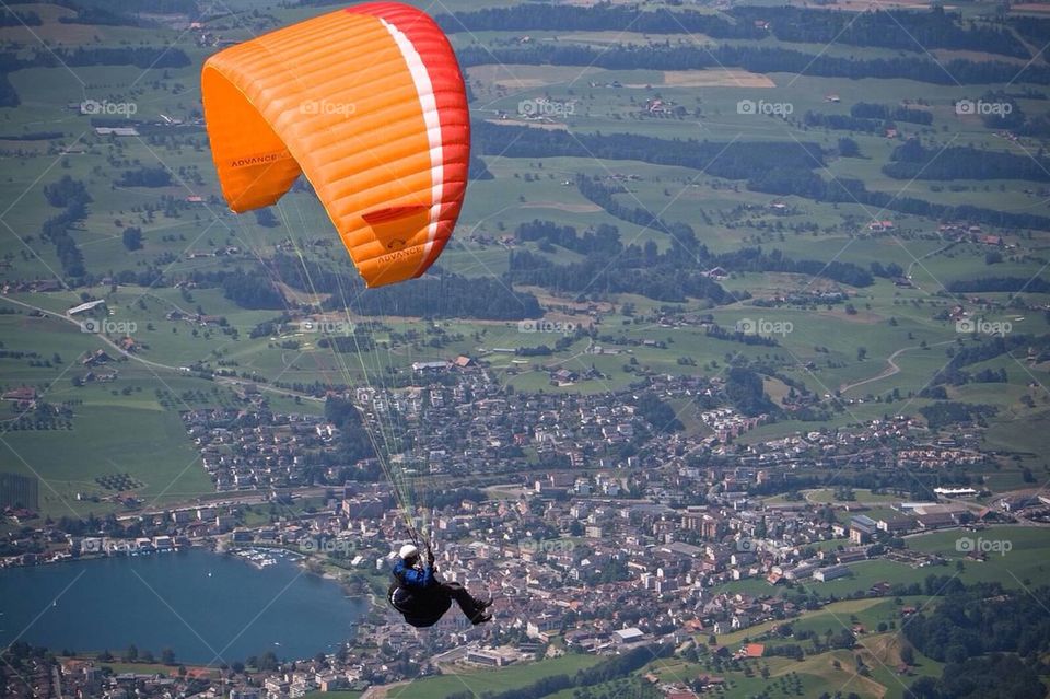 Paraglider over Lucerne