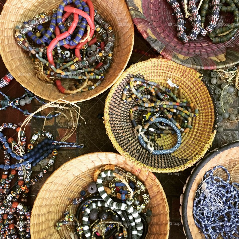 Baskets of beads