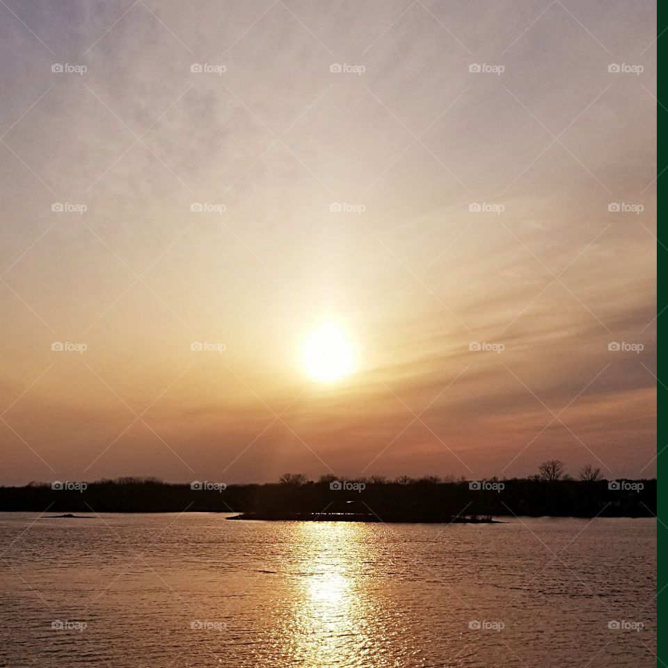 Hazy glorious sunset