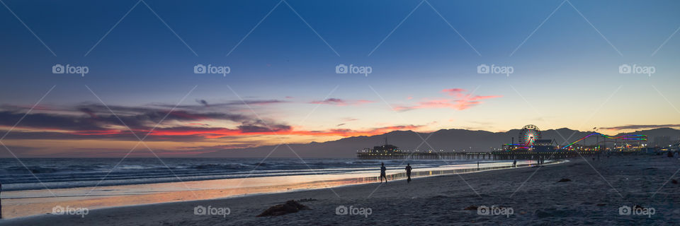 Santa Monica sunset. Great beach night in Southern California 