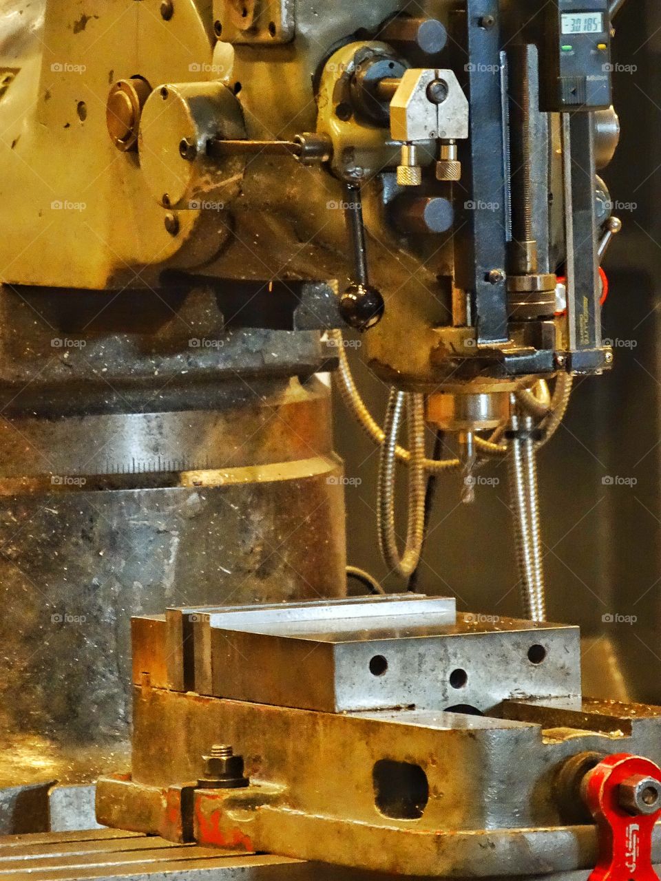 Metal Lathe. Industrial Machine Shop
