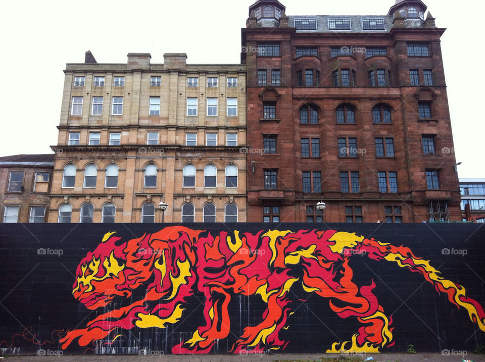 buildings art paintings tiger by mlediard