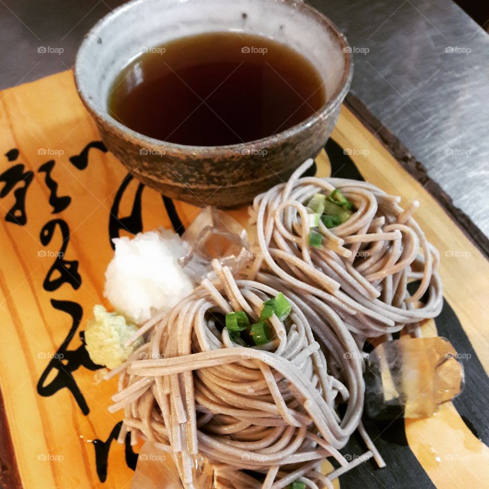 soba with soy sauce japanese style sauce