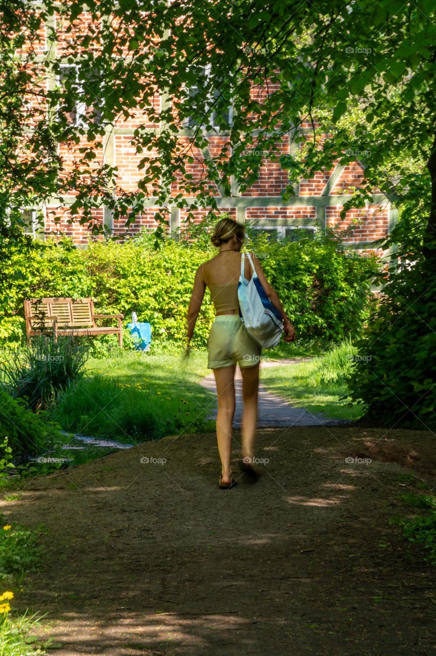 on the way to the swimming lake.