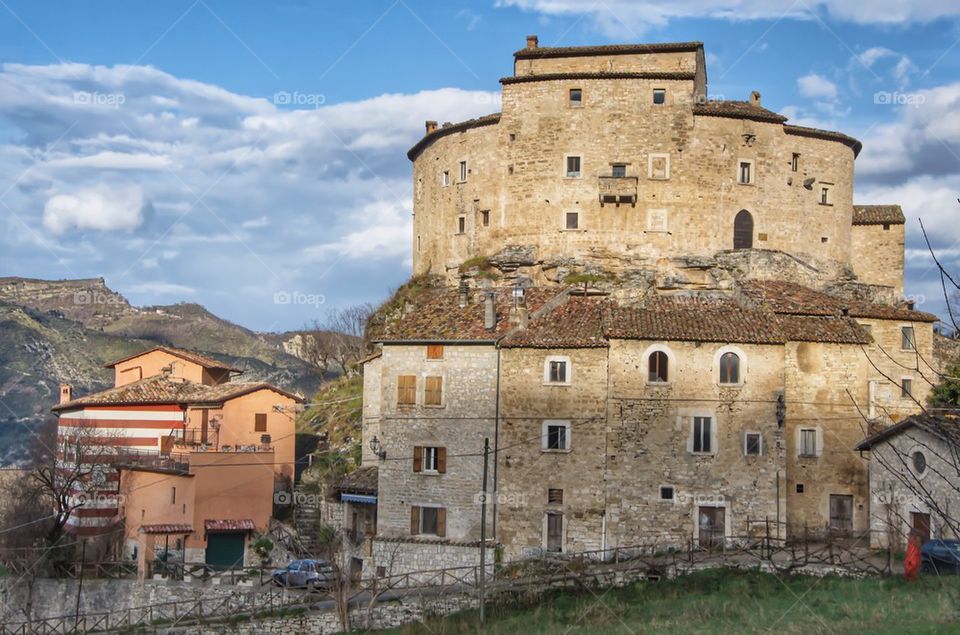 High angle view of castle