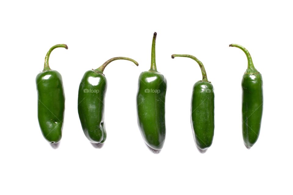A Row of Jalapeño Peppers 
