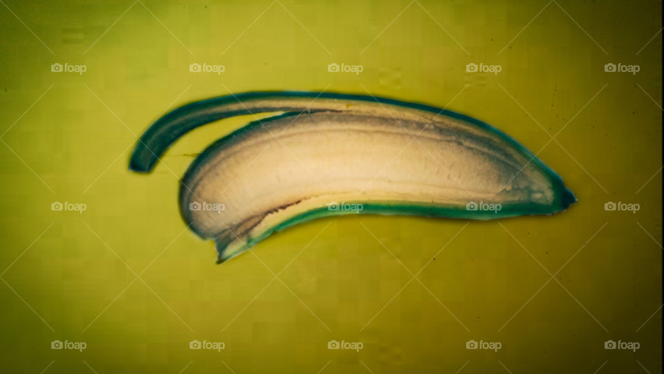 peeled banana golden background