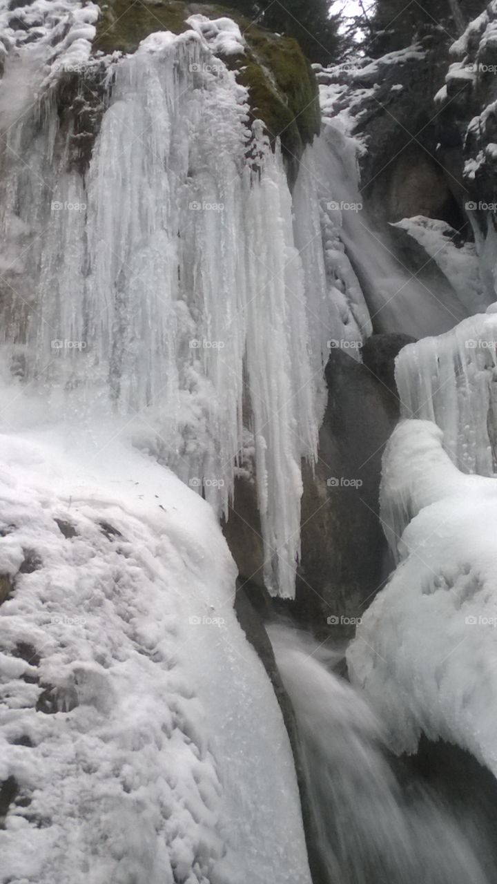 Winter Waterfall with ice