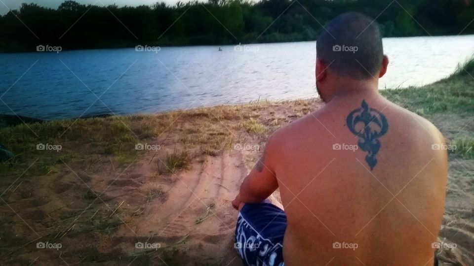 down by the river. a hot texas day enjoyed at the river 