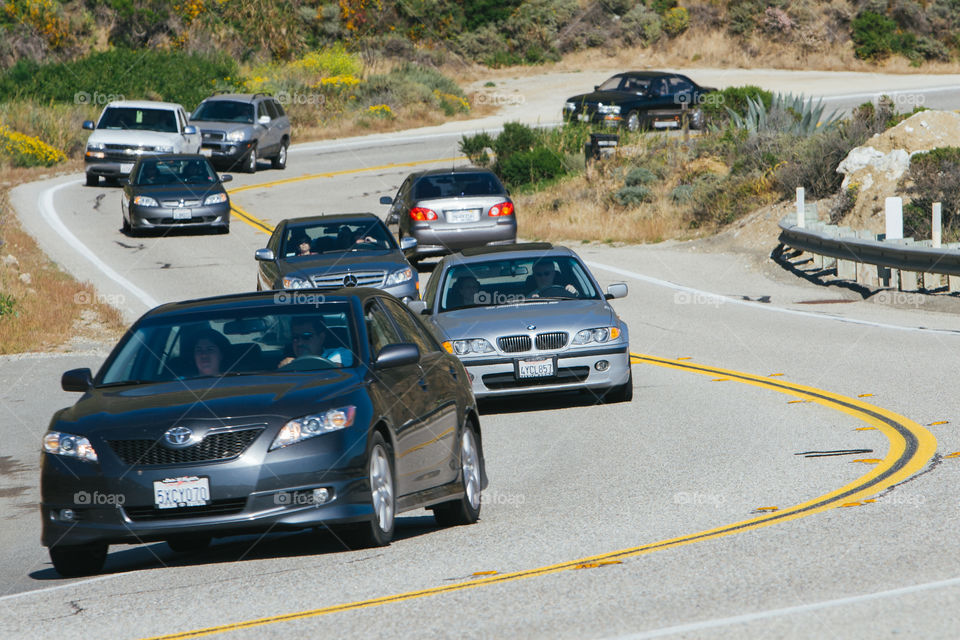 Winding pacific coast highway 1 road in California 