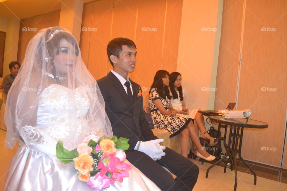 Wedding, Veil, Bride, People, Groom