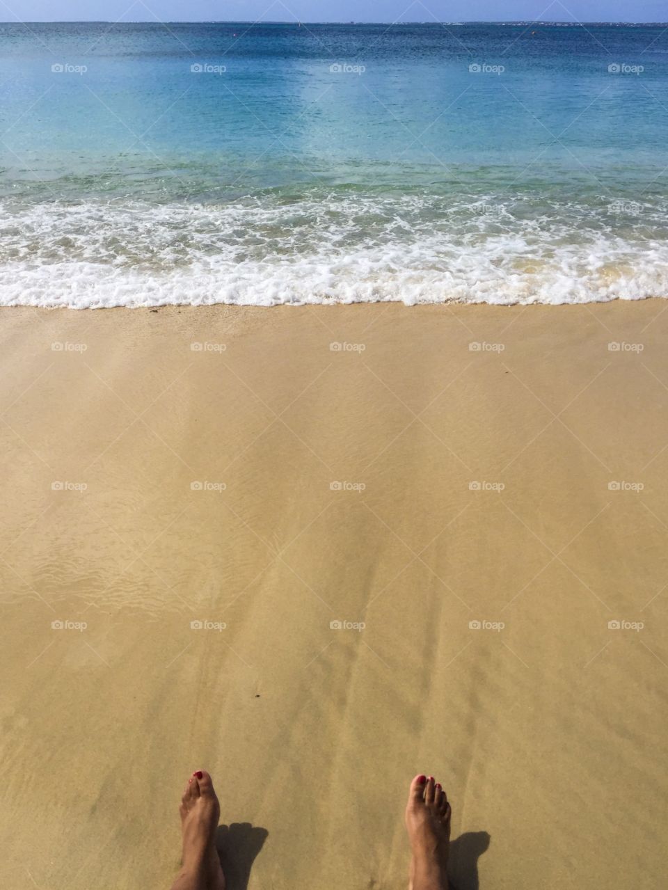 Toes In The Sand At Grand Case Beach In St. Martin, Oceanside Views, Perfect Paradise Photography, Beach Photo 