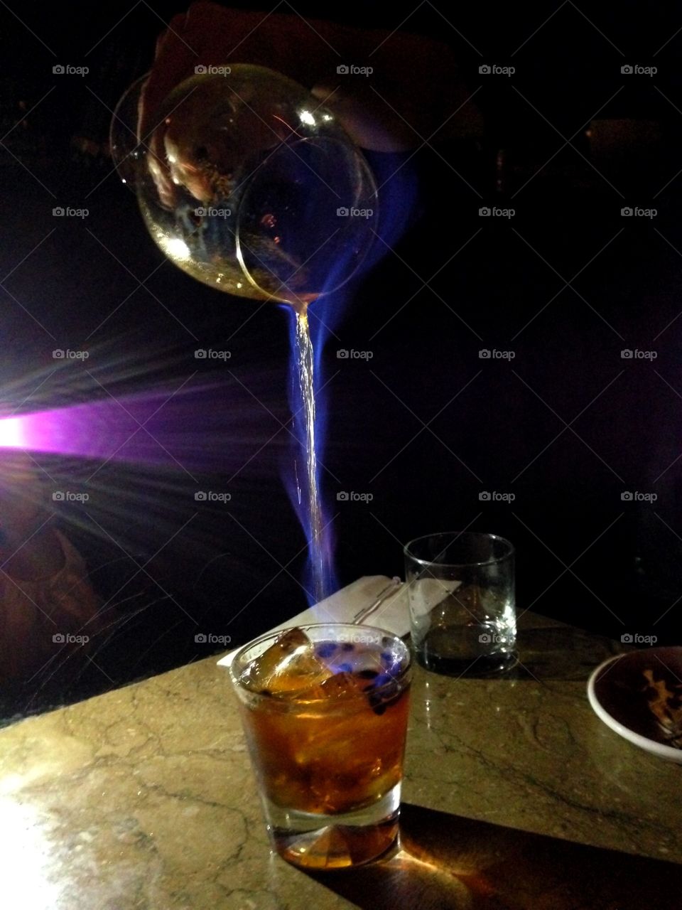 making fire with liquor