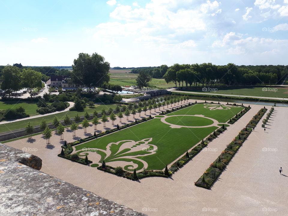 View to the park from the castle balcony