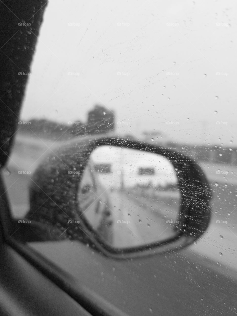 Rainfall on the windshield