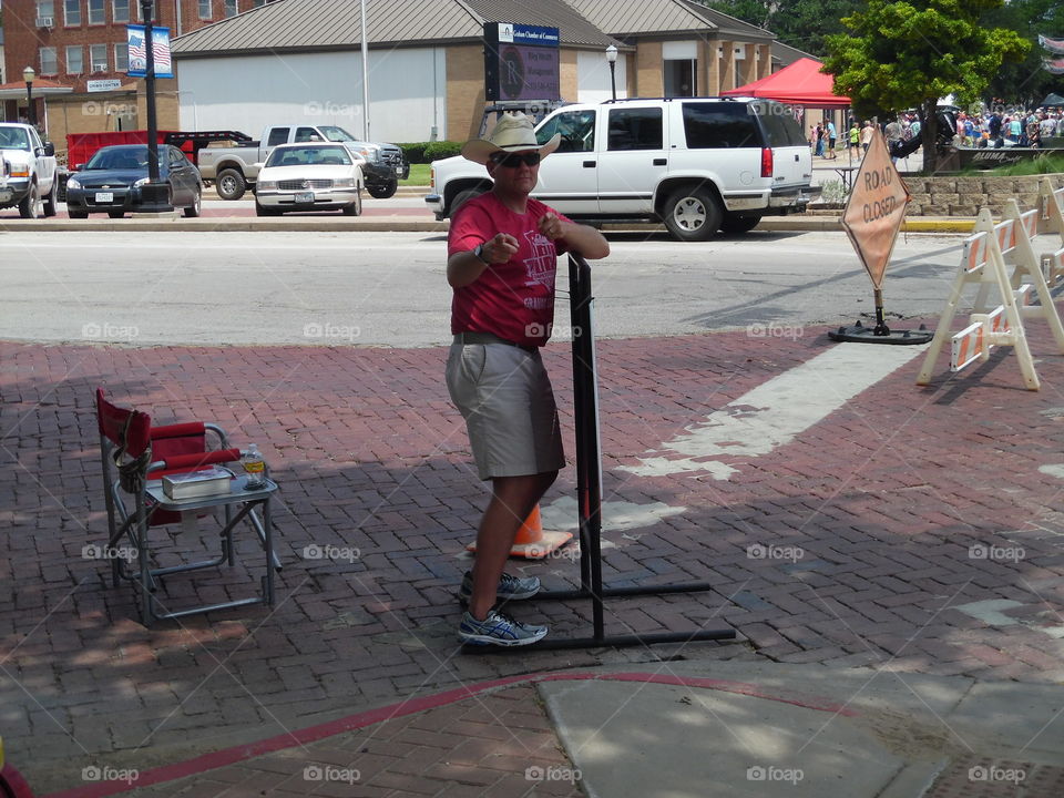cook-off security. this guy was working as a cross guard