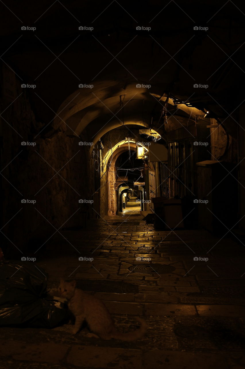 jerusalen streets at night