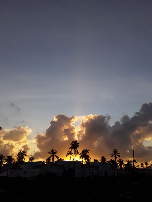 bright yellow in nature amazing sunrise in the Dominican Republic