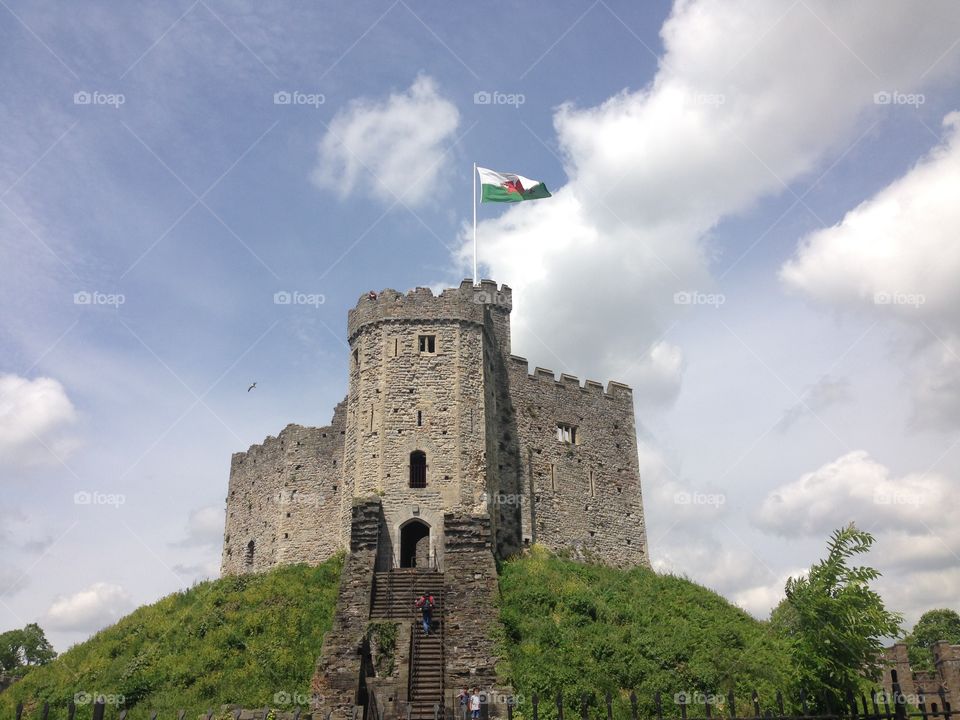 Castle on a Hill in Cardiff, Wales