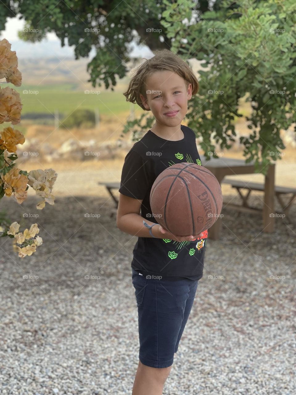 teenager with a basketball