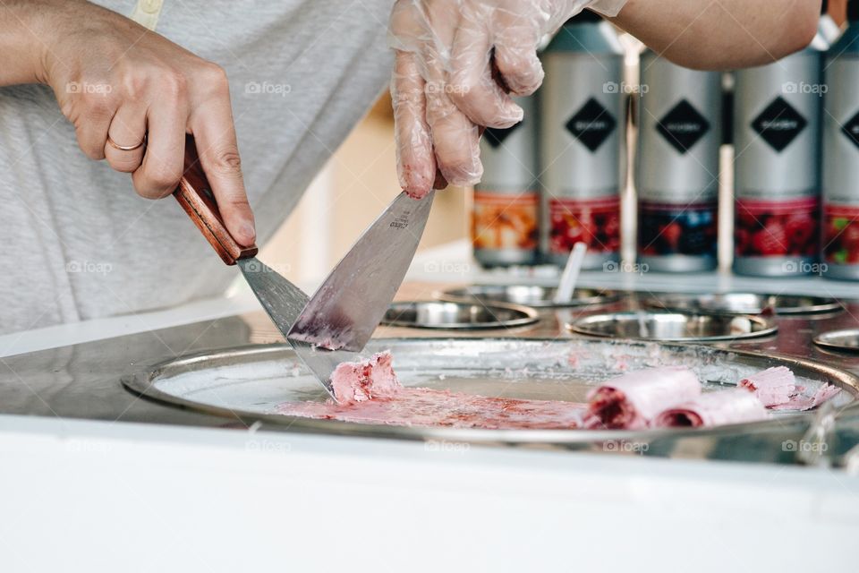 Hand, Chef, Knife, Table, Preparation