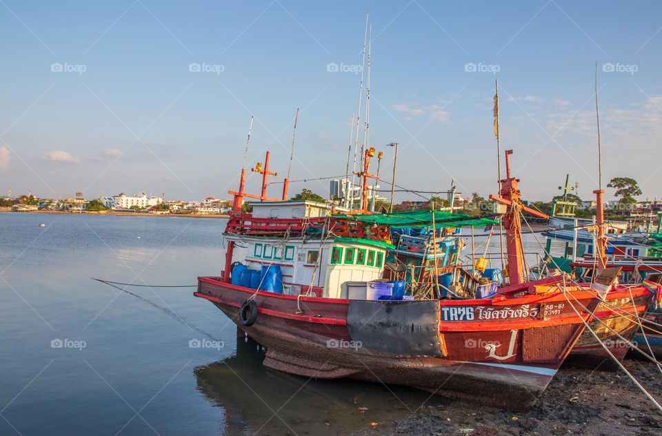 a Thai Fisherman's Boat at a Fishing Pier in Thailand Southeast Asia