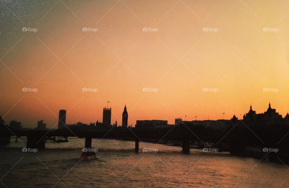 The Thames River at Sunset