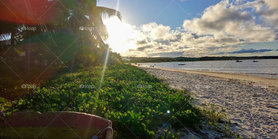 Um dia lindo na praia de coroa vermelha bahia.