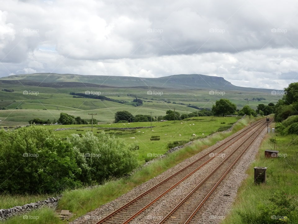 Scenics view of railroad track