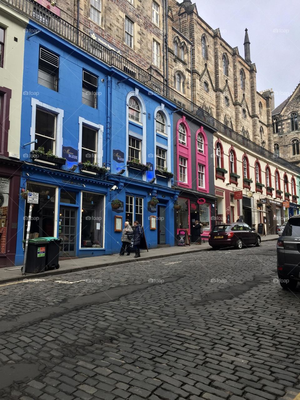 Victoria Street, Edinburgh, Scotland. Adding some colour and vibrancy to a dull and dreary day.