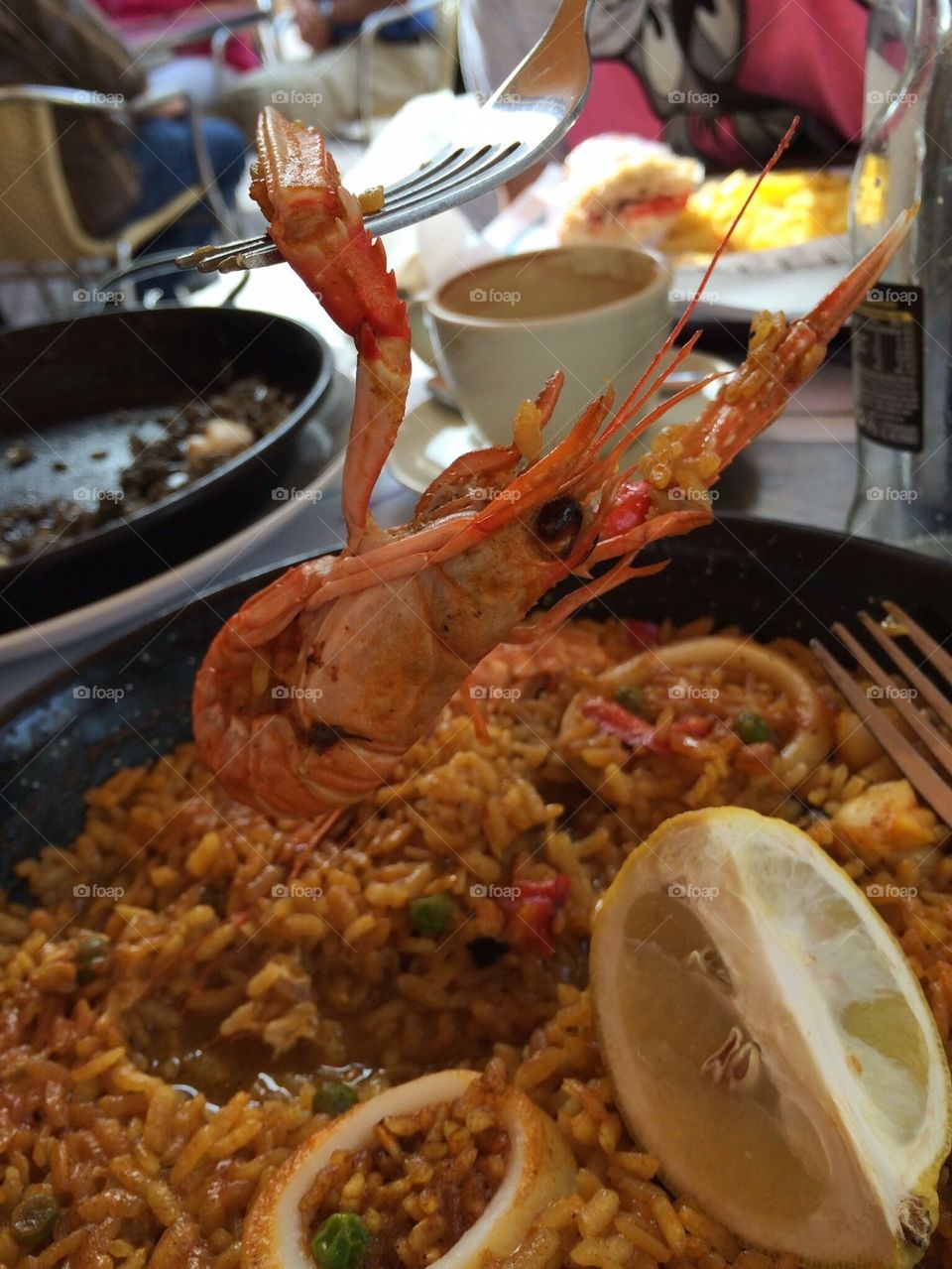 Spanish paella with seafood 
