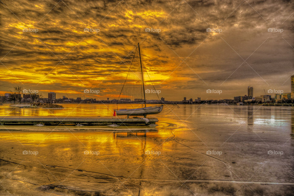 Charles River sunset Boston