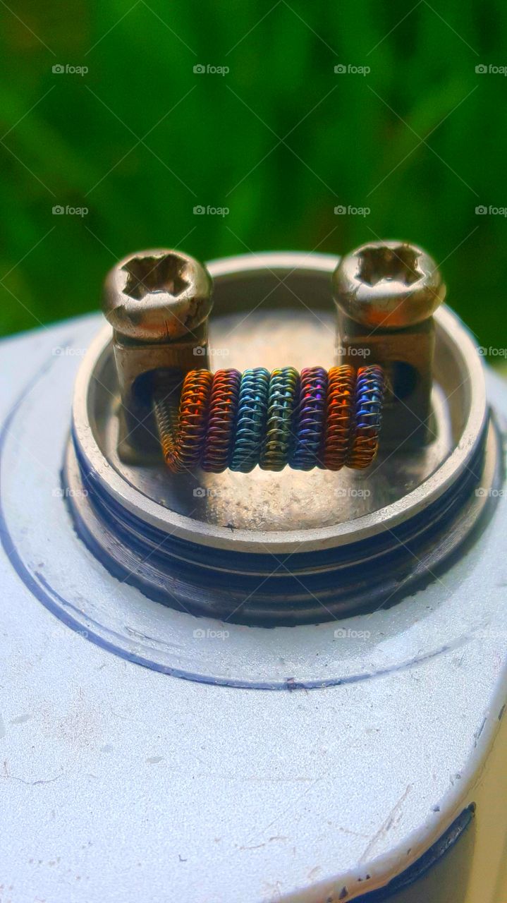 Rainbow stitched alien coil