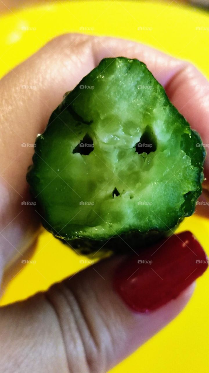 cucumber with a human face