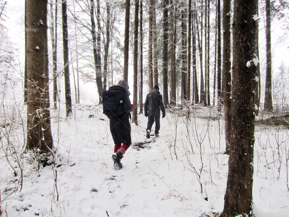 Hiking through the snow on Easter 