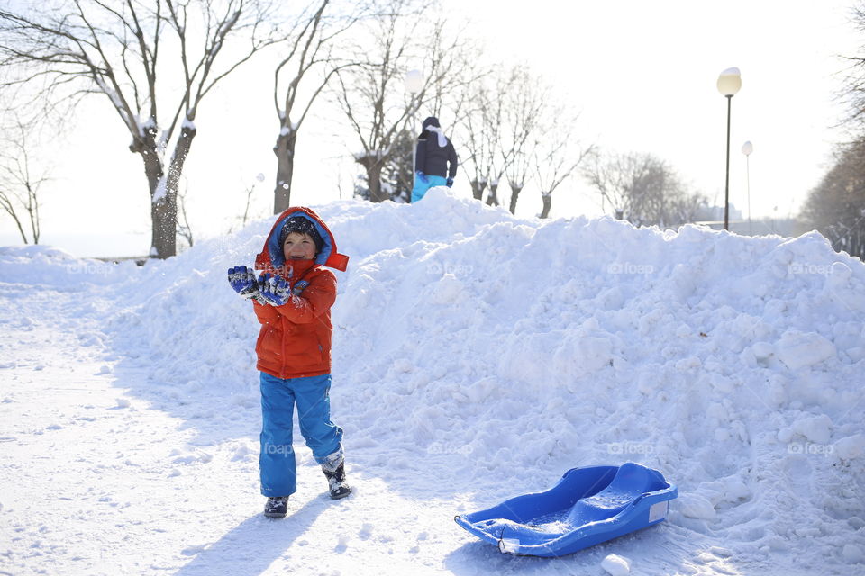 boy in the snow