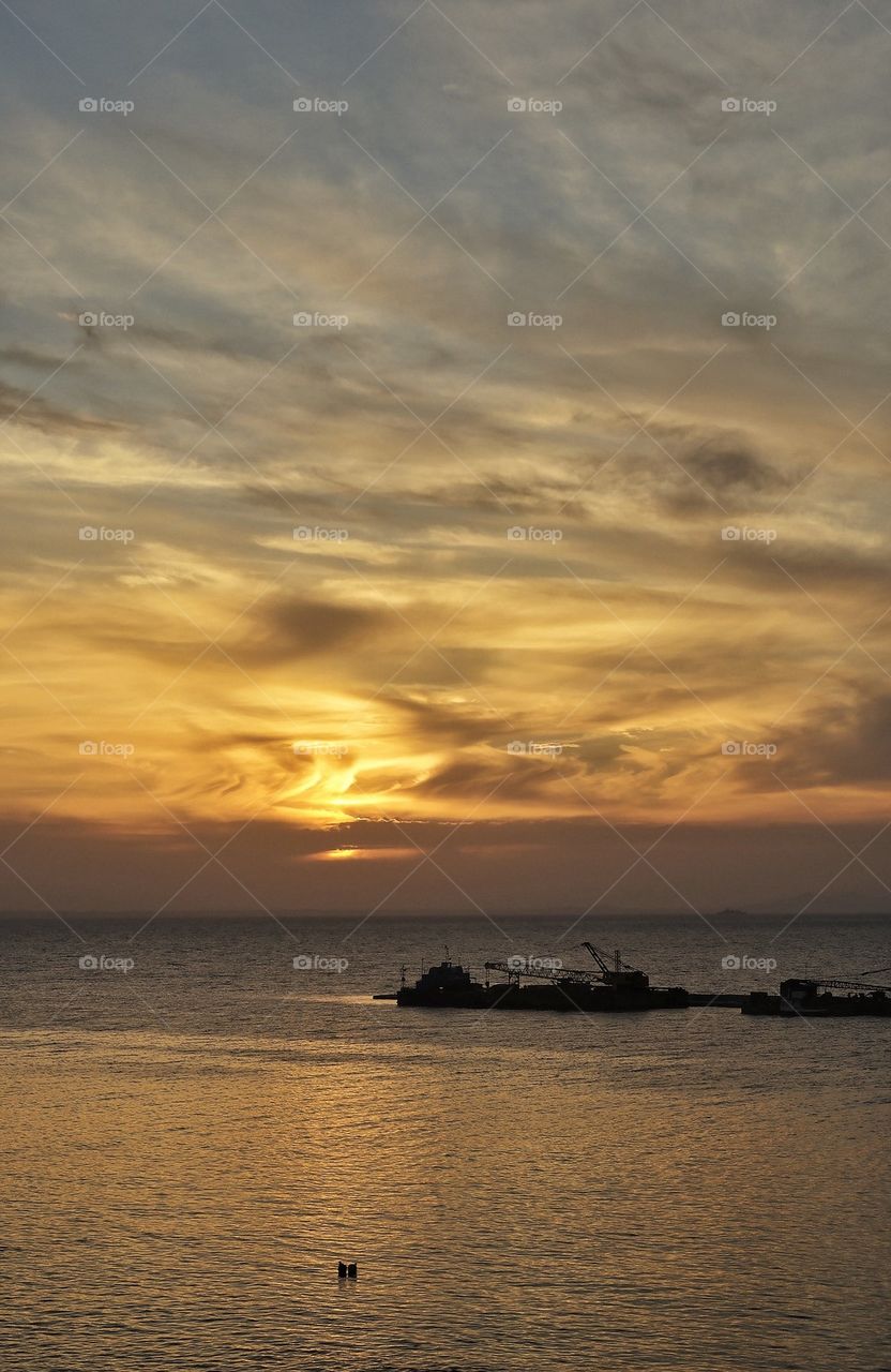 Sunset in Patras port