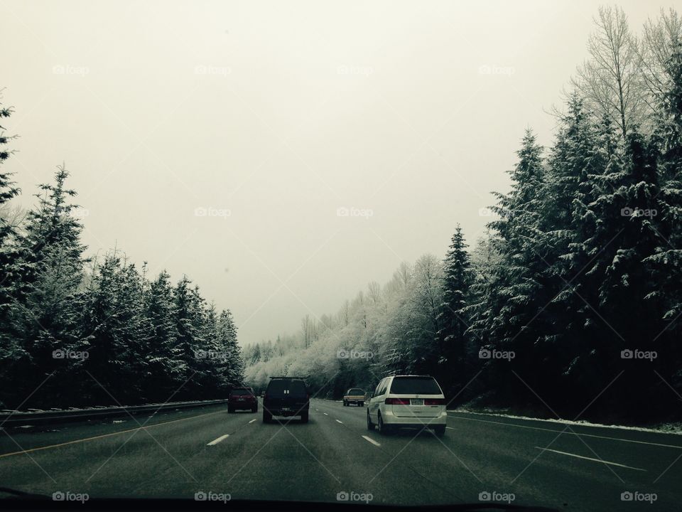 Snoqualmie Pass in the winter, Cascade Mountains
