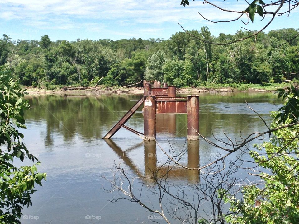 Remains of 31st Avenue Trail Bridge on the Cedar River