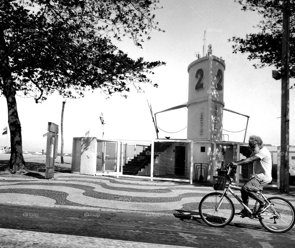 biking in Copacabana Beach
