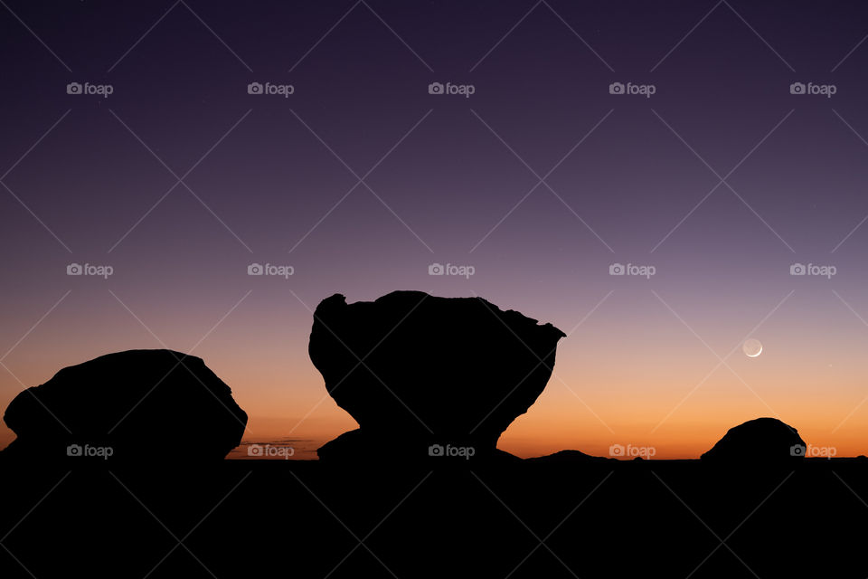 Before sunset at White Desert in Egypt