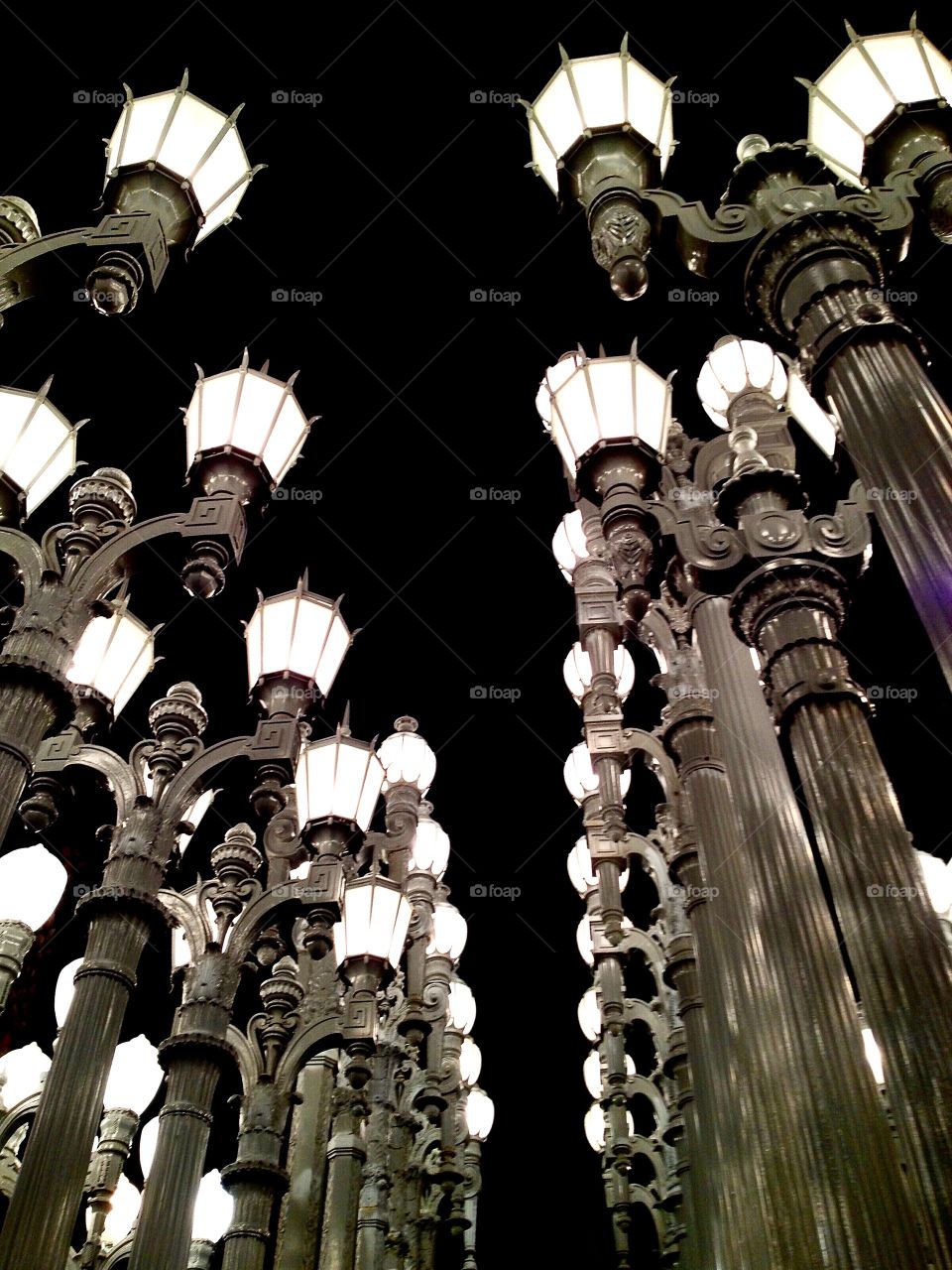 Urban Light at LACMA. 202 restored street lamps from the 1920s and 1930s  is an entry way to Los Angeles County Museum of Art. 