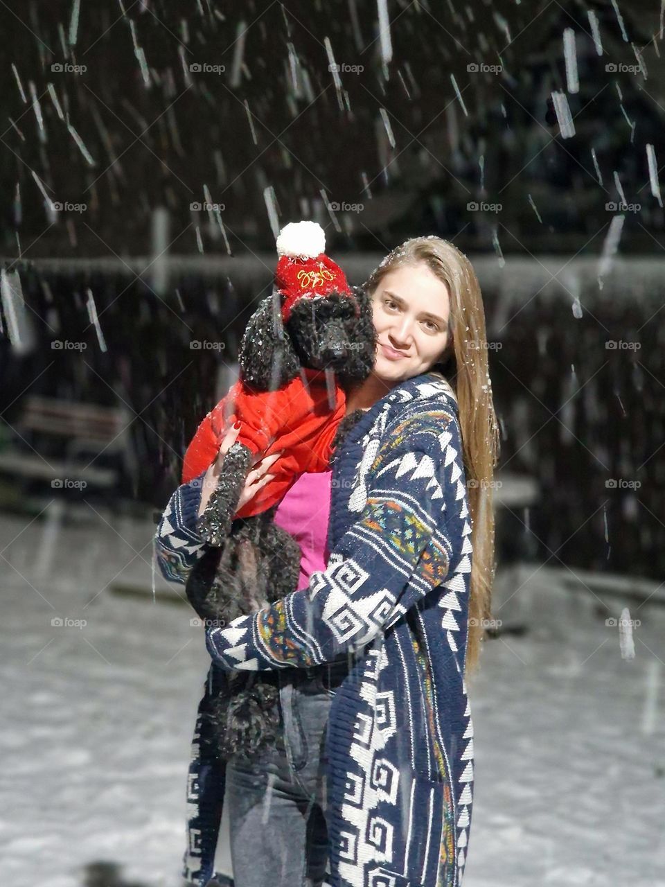 pretty girl with her dog